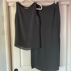 Pinstripe Grey Skirt Set - Ann Taylor